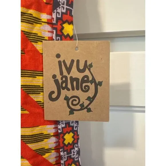 Boho hippie Ivy Jane women made USA rayon pants small NWT multi color